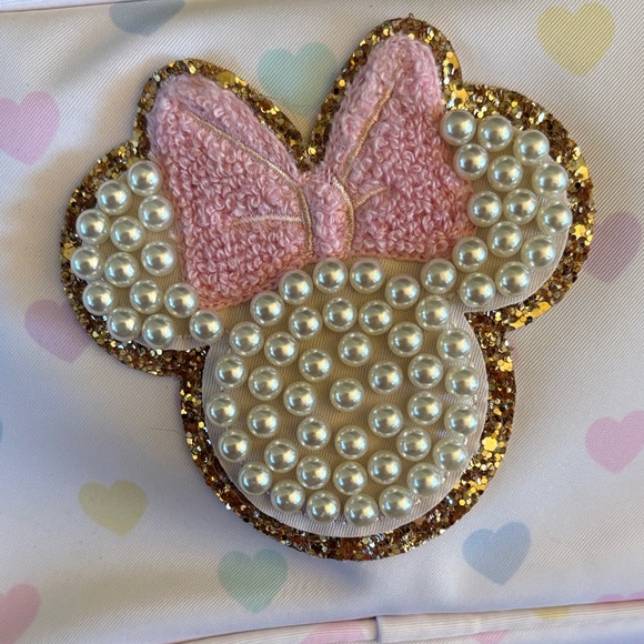 Stoney Clover Disney White Pouch with Pink Bow and Heart Design - Picture 4 of 5